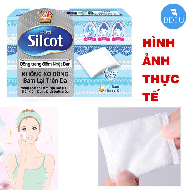 Bông Tẩy Trang Silcot Nhật Bản Hộp 82 Miếng - Begu