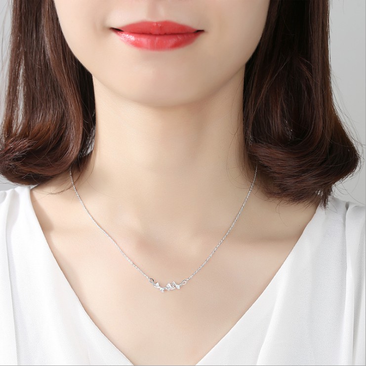 Dây Chuyền Bạc Nữ S925 Hình Lá Bảo Ngọc Jewelry DB-1584 | BigBuy360 - bigbuy360.vn