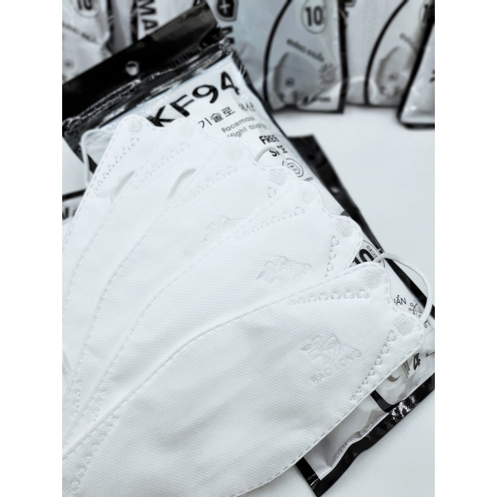 Combo 10 bịch Khẩu trang KF94 Bảo Long ( Trắng ) - Bịch 10 cái