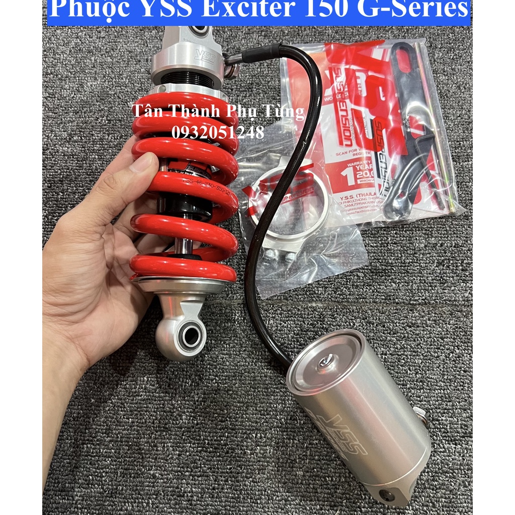 Phuộc YSS Exciter 150 G-Series Chính hãng- Đỏ bình Bạc