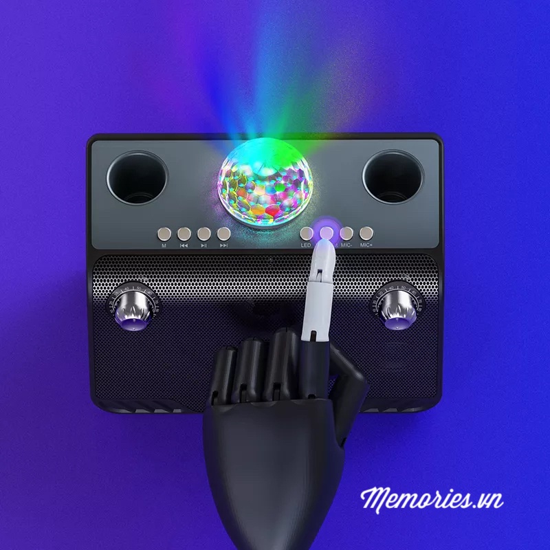 Loa karaoke Hoco BS41 Plus / BS46 + Tặng kèm 2 micro + Đèn led nhiều màu, tạo hiệu ứng - Chính hãng, âm thanh cực chất