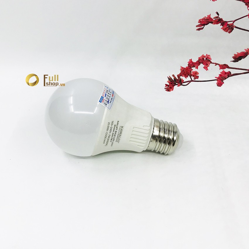 Trọn bộ đui đèn cảm ứng chuyển động và đèn LED BULB tròn cao cấp 7W Kawasan SS68B-A50W