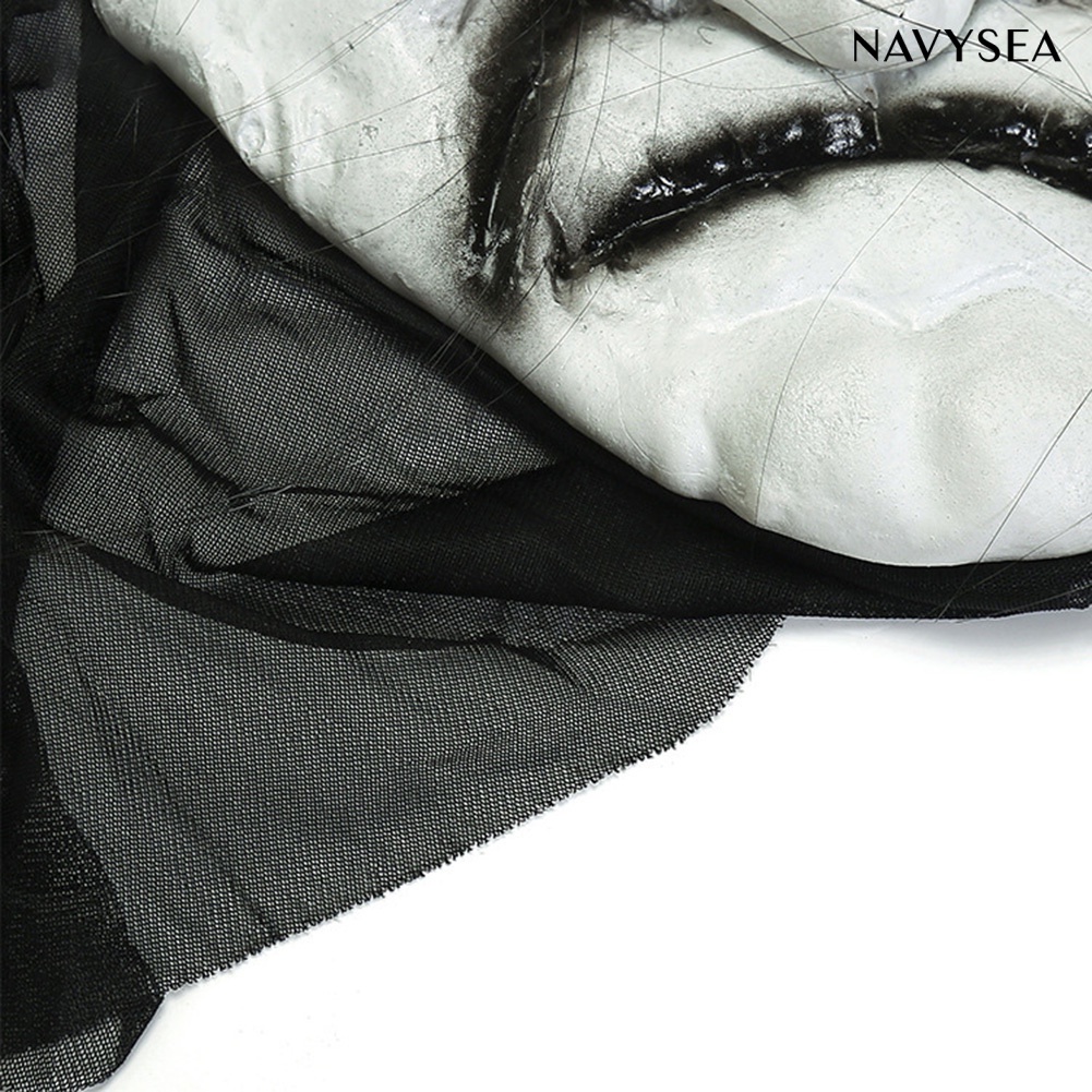 Mặt nạ hóa trang Halloween hình ma quỷ tóc đen đáng sợ thoáng khí