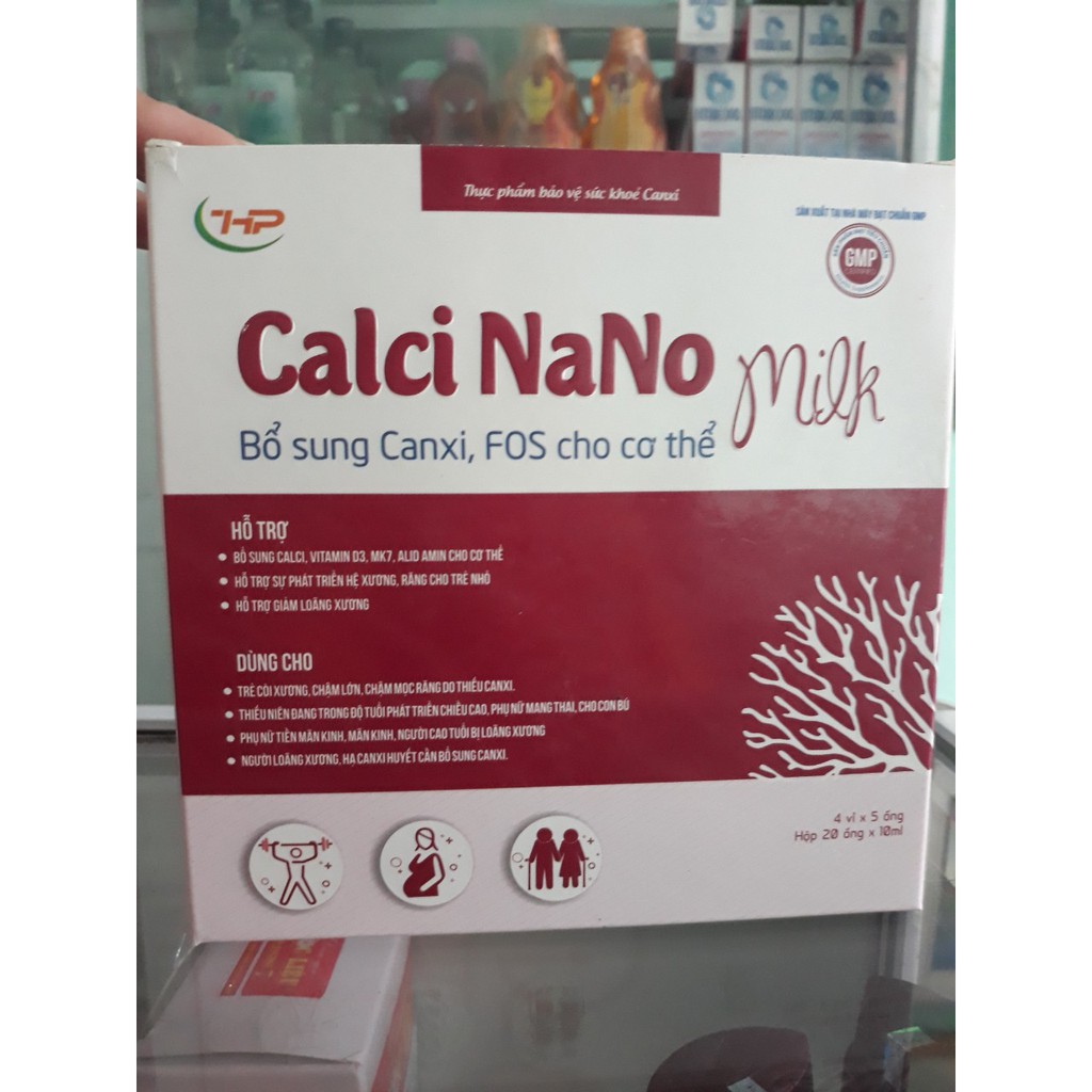 Canxi FOS ống cho bé từ 6 tháng tuổi  CALCI NANO Milk hỗ trợ phát triển chiều cao, giảm còi xương, phòng loãng xương