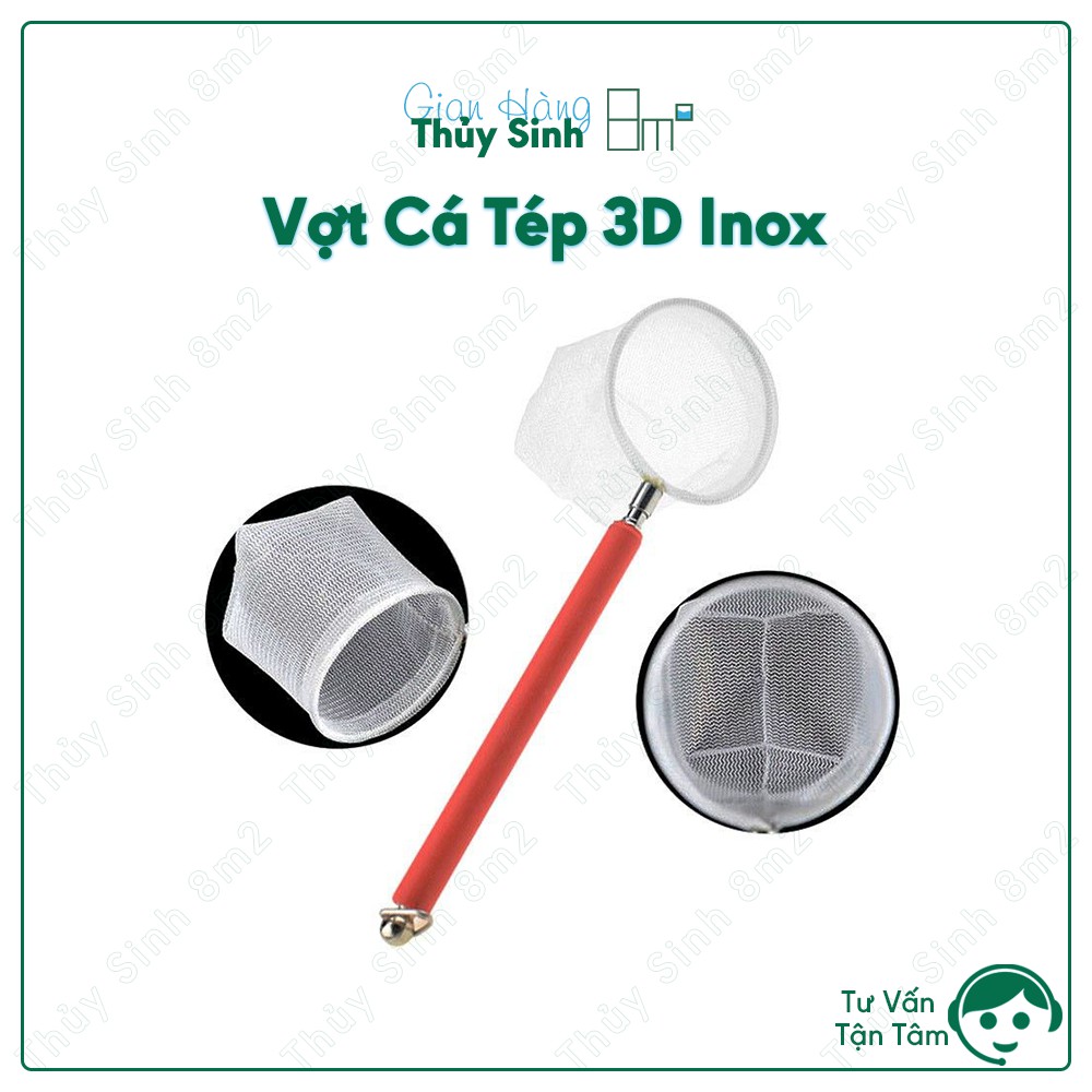 Vợt Tép 3D Inox, Vợt Cá Thủy Sinh - 8m2