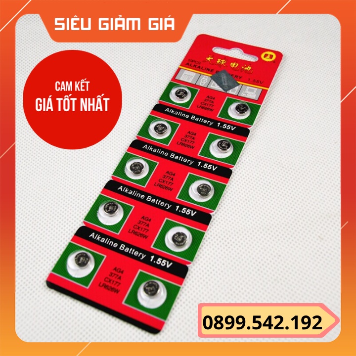 💋Pin đồng hồ đeo tay chính hãng , pin cúc áo 1K Alkaline Battery loại nhỏ 1.5V AG4 377A CX177 LR626W. AN TOÀN TUYỆT ĐỐI.