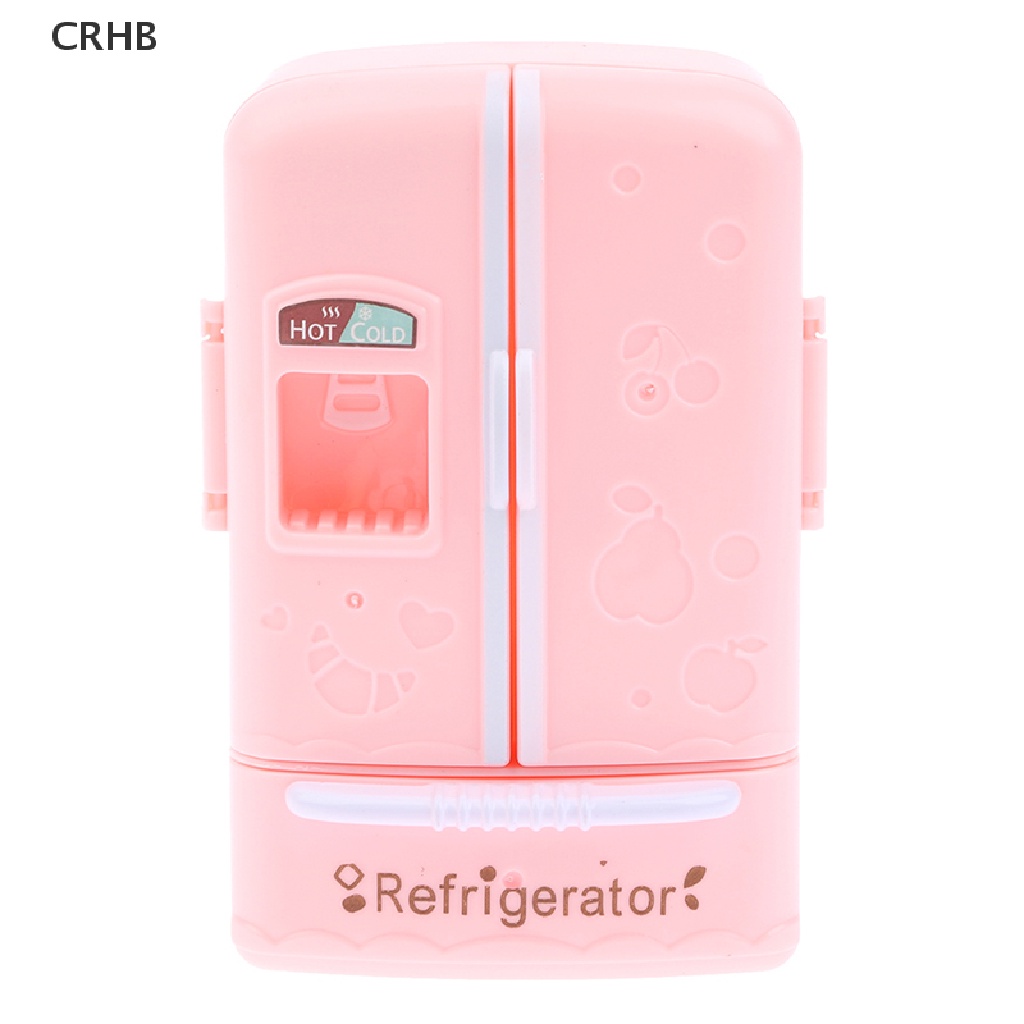 Tủ Lạnh Mini Màu Hồng Xinh Xắn Cho Nhà Búp Bê Tỉ Lệ 1 / 12 Mới