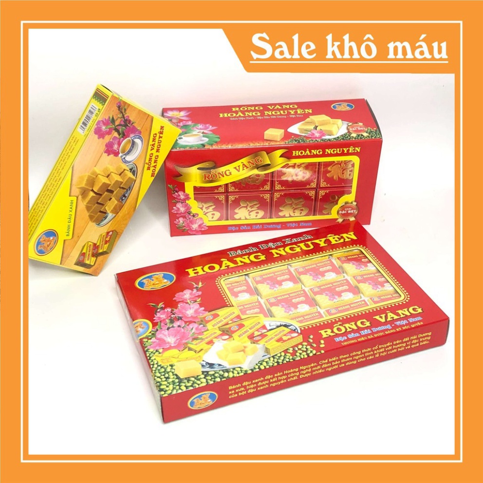 Bánh Đậu Xanh Hoàng Nguyên 1 Hộp, Ít Ngọt Ngậy Ngậy Đặc Sản Bánh Đậu Xanh Hải Dương Sỉ Đồ Ăn Vặt Hà Nội