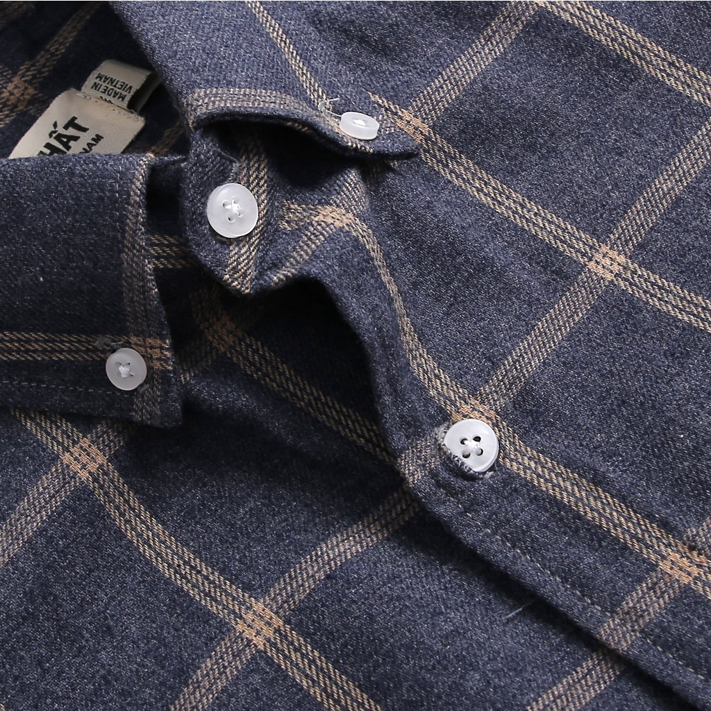 Áo Sơ Mi Nam Dài Tay GU CHẤT, Vải Cotton Sọc Caro, GUSM09