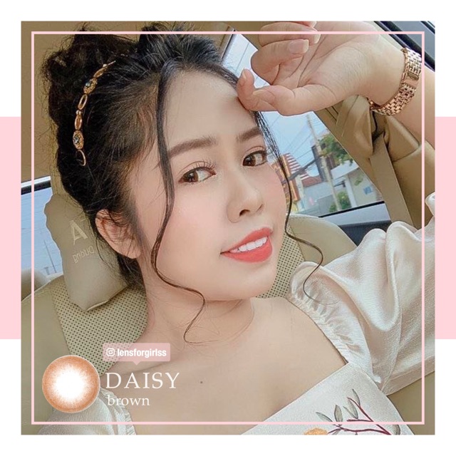 &lt;MẪU CLEAR&gt; Kính áp tròng DAISY BROWN - SILICONE HYDROGEL (hsd 3-6 tháng)