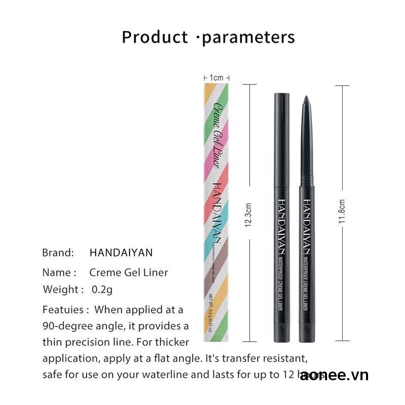 ✨✨Bút Kẻ Mắt Dạng Gel HANDAIYAN Creme Gel Liner Nhiều Màu Không Thấm Nước Lâu Trôi