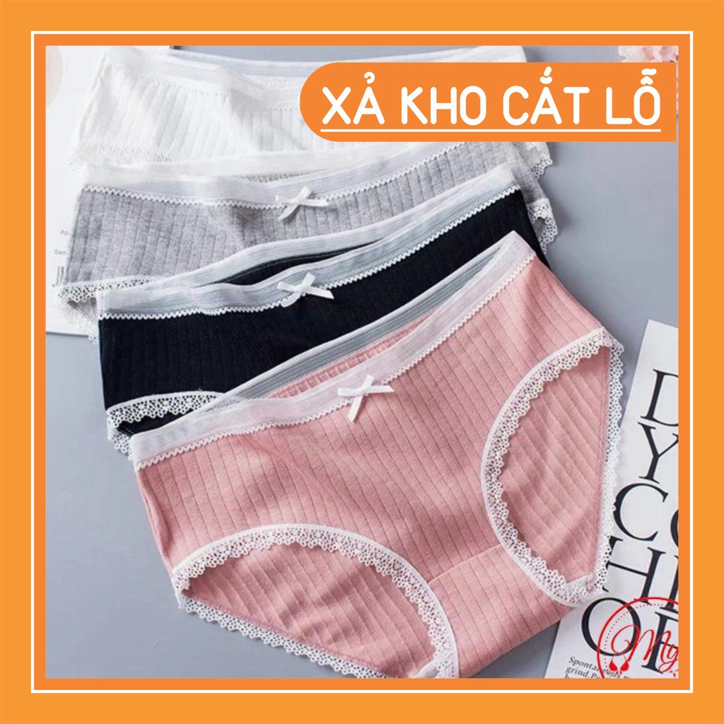 Sỉ Quần Lót Gân Tăm Viền Ren Cotton Thấm Hút Siêu Xinh Rẻ Nhất Thị Trường