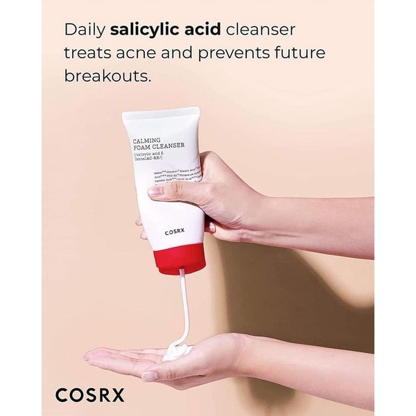 Sữa Rửa Mặt Tạo Bọt Chiết Xuất Rau Má và 0.5% BHA COSRX AC Collection Calming Foam Cleanser 50ml+150ml
