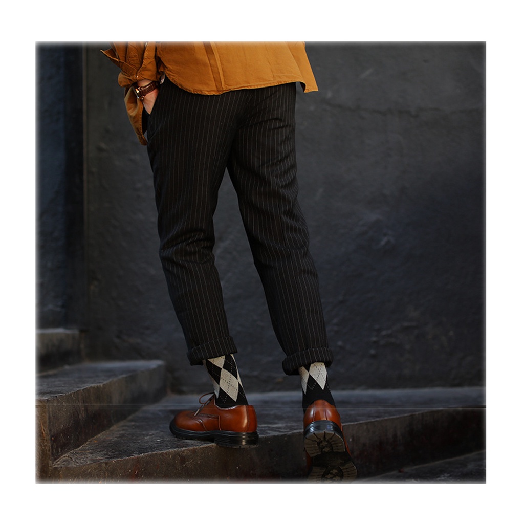 Tất họa tiết cao cổ đi giày tây Toroshoes Mã T3 100% cotton