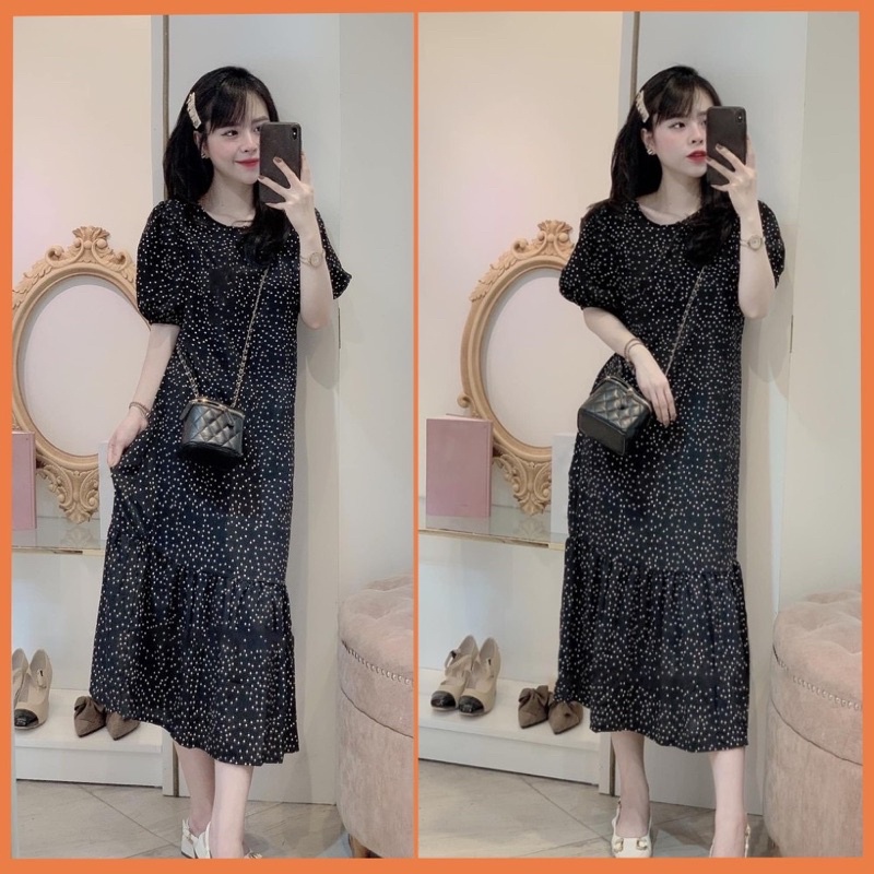 🍎HÀNG SẴN🍎 VÁY HOA NHÍ LỤA DÁNG DÀI - ĐẦM NỮ MAXI ĐUÔI CÁ- VÁY XUÔNG CHẤT MỀM ĐẸP