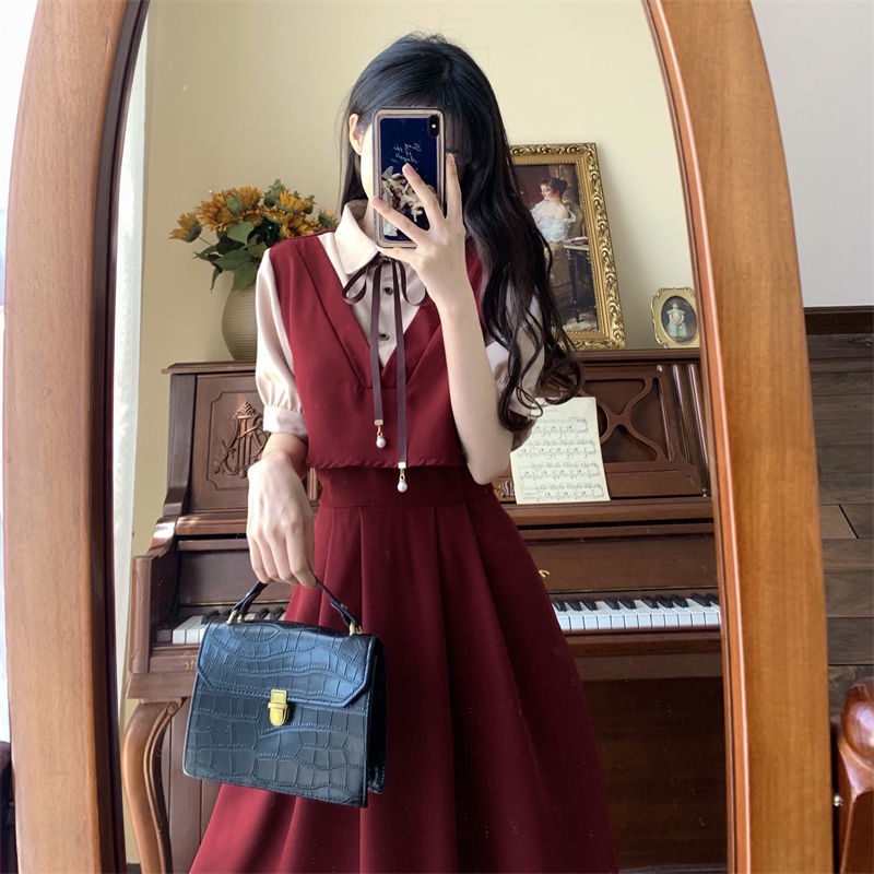 Plus Đầm Dài Lưng Cao Phong Cách Hàn Quốc Thời Trang Dành Cho Nữ Size Lớn