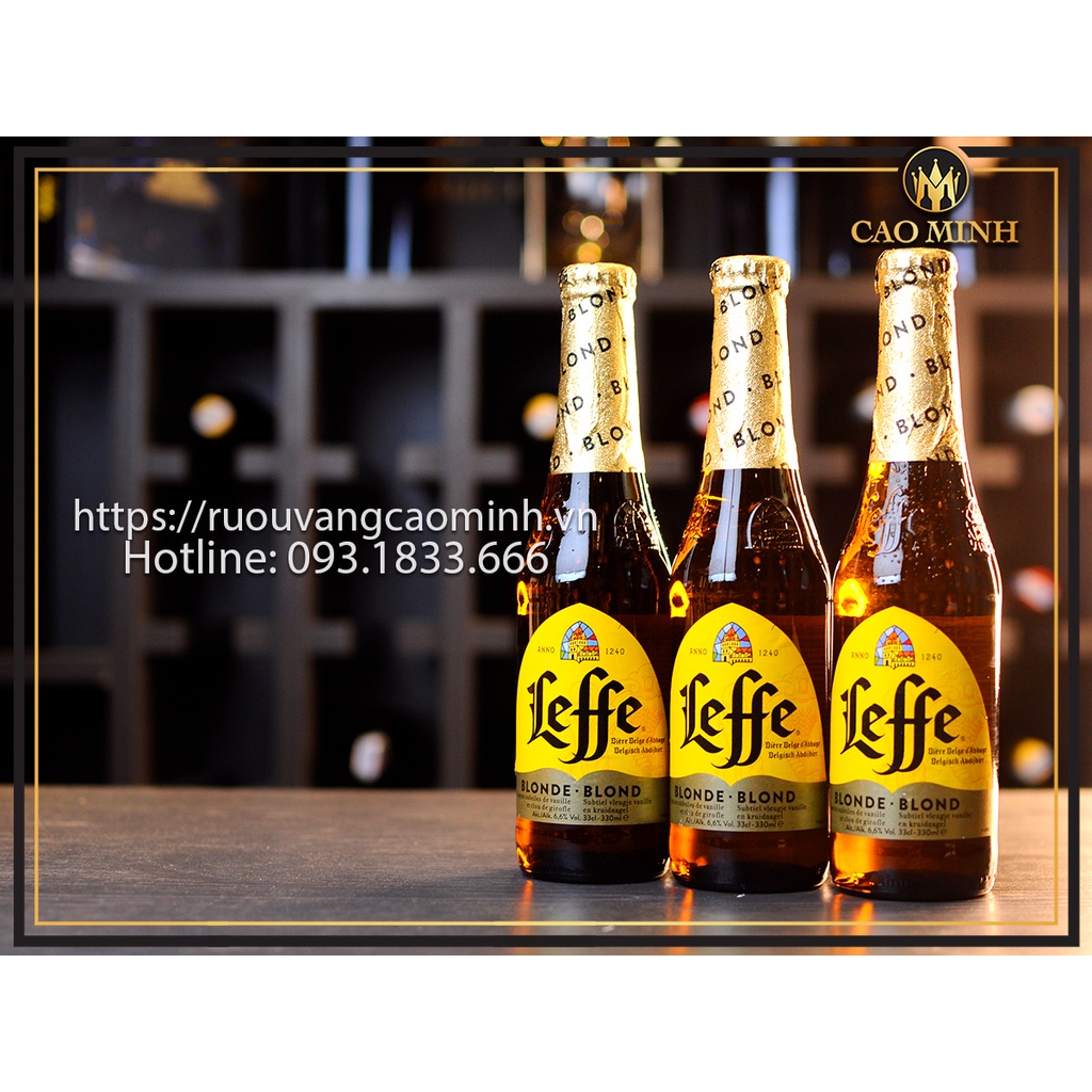 Bia Leffe Vàng 6,6% Thùng 24 Chai 330ml Nhập Khẩu Bỉ
