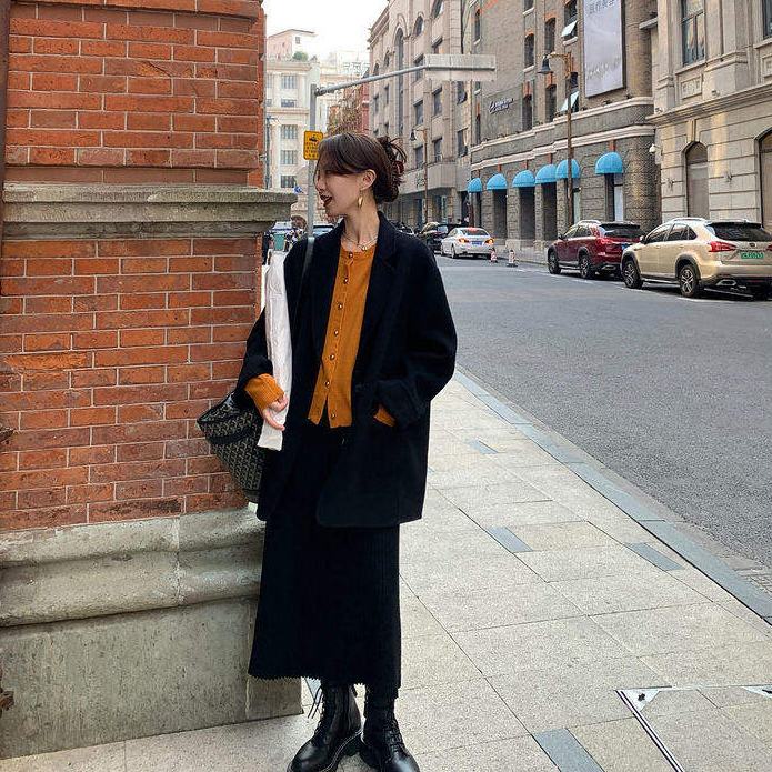 Áo cardigan dệt kim dáng ôm phong cách retro Hàn Quốc thời trang thu đông mới cho nữ