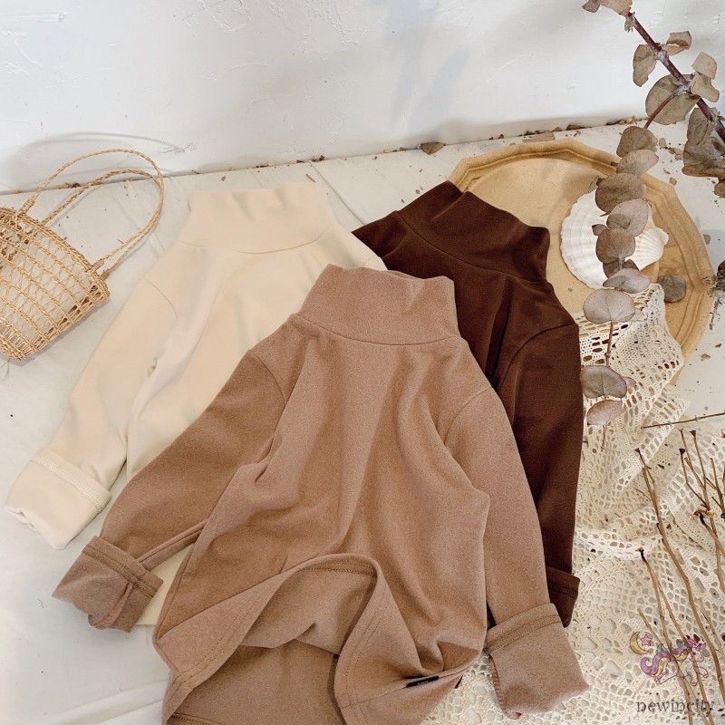 Áo Kiểu Hàn Quốc Cổ Cao Ấm Áp Thời Trang Mùa Đông Cho Bé Gái