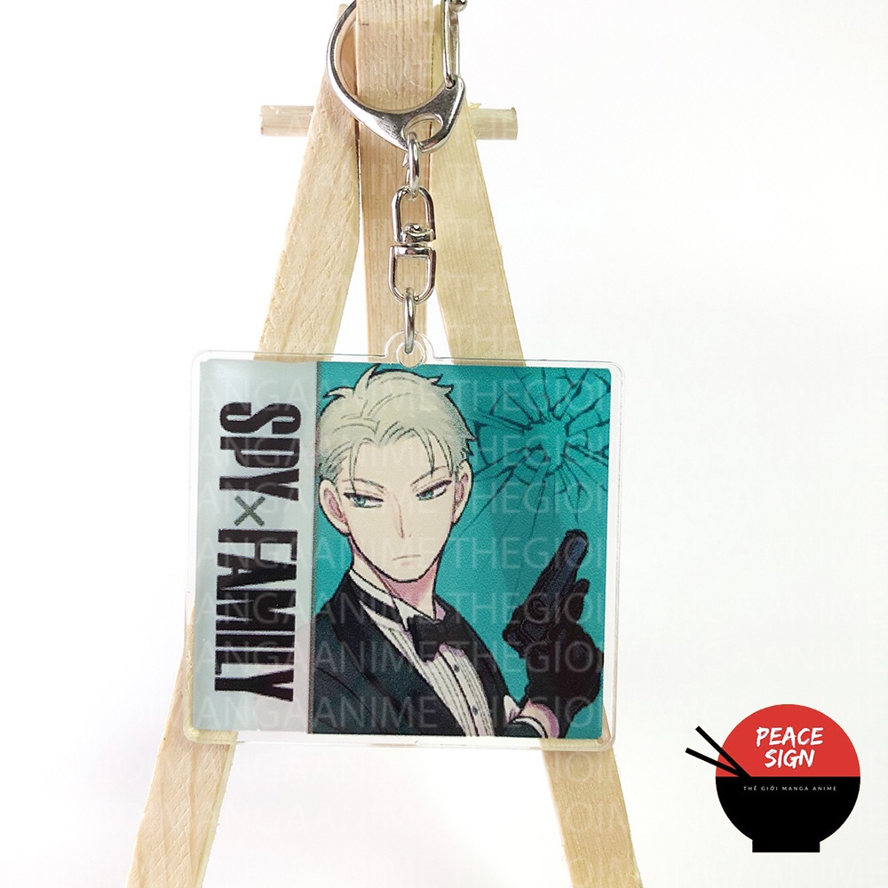 Móc khóa in hình SPY X FAMILY ver VUÔNG - GIA ĐÌNH ĐIỆP VIÊN anime chibi mica trong acrylic