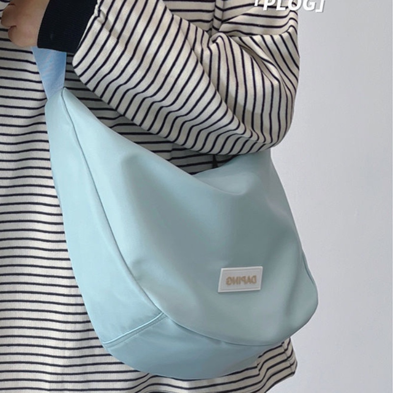 Túi Xách Đeo Vai Vải Bạt Nylon Sức Chứa Lớn Thời Trang Hàn Quốc Cho Nữ