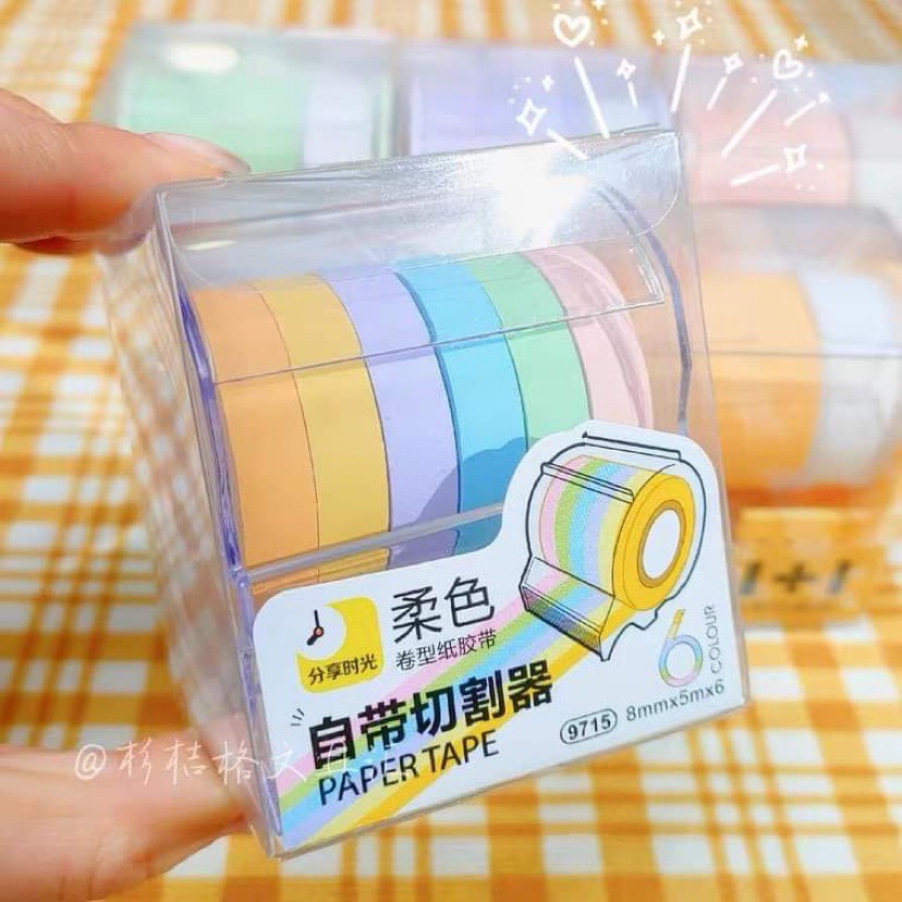 Hộp dụng cụ cắt washi tape nhiều màu tiện lợi