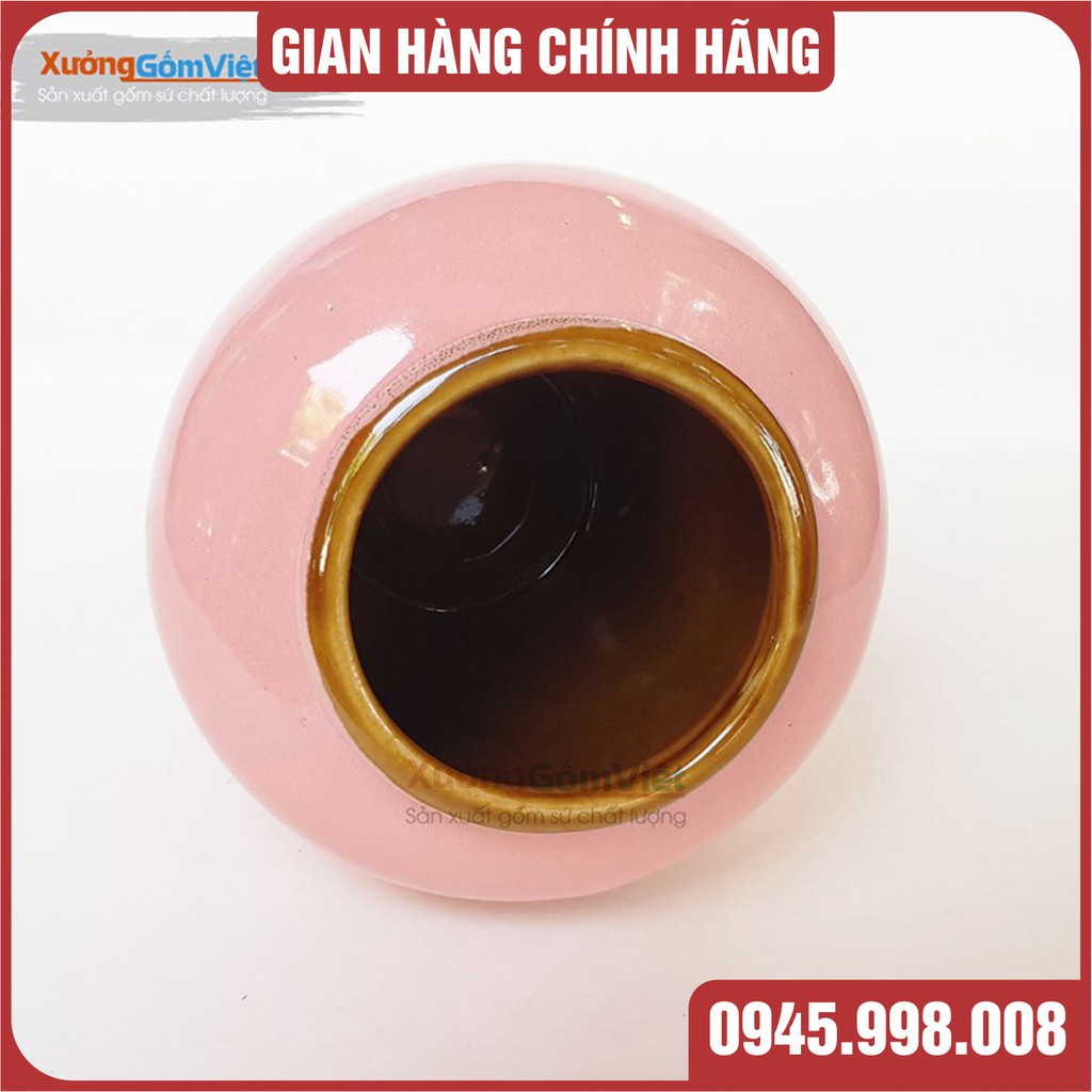 Lu uống bia kiểu mới - sáng tạo mới của gốm Bát Tràng-hàng vuốt tay dung tích 400ml - MÀU HỒNG PHẤN - XƯỞNG GỐM VIỆT