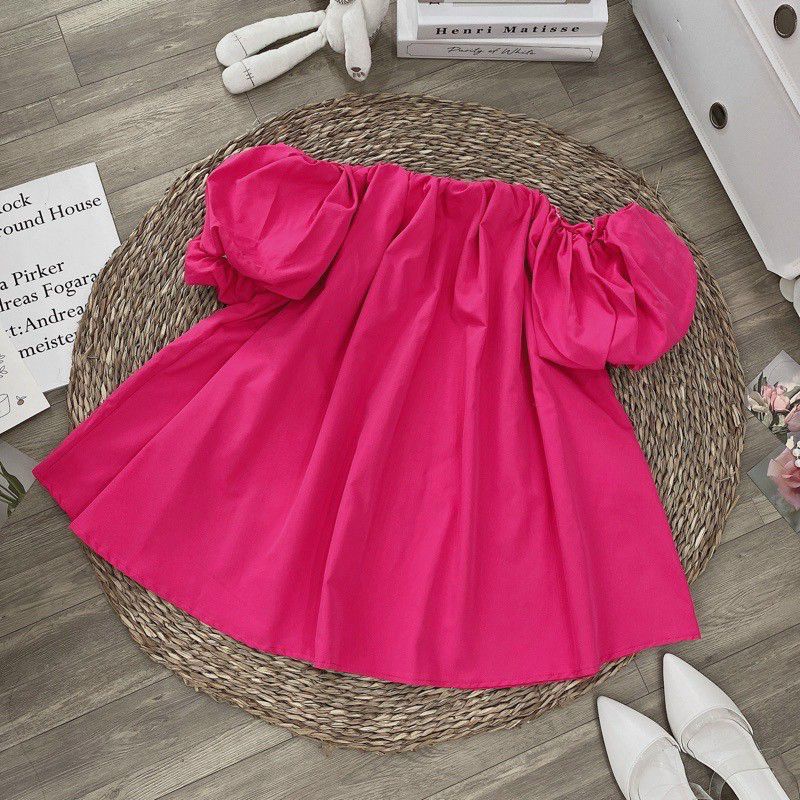 Áo xòe bẹt vai tay phồng siêu cưng