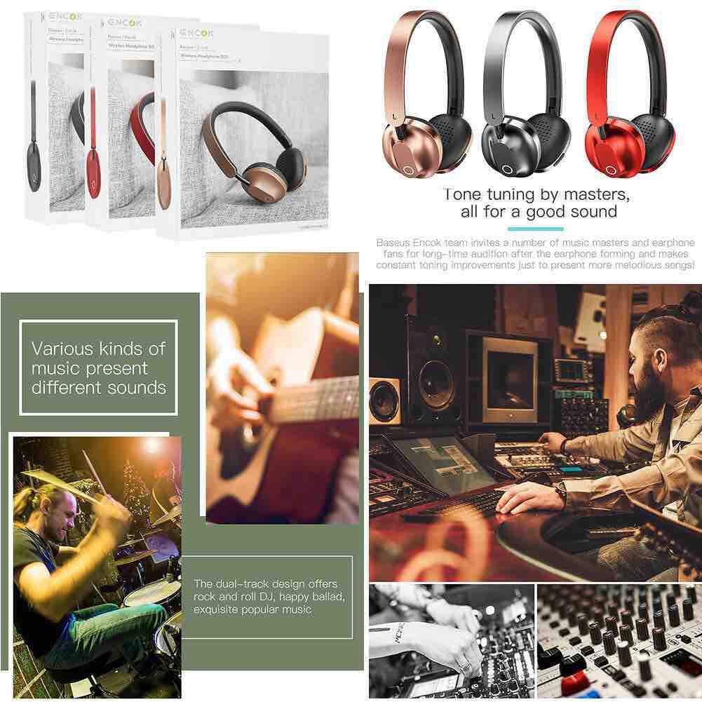 Tai Không Dây Baseus D01 Encok Over Ear Hifi Headphone Wireless Lọc Âm Chống Ồn Siêu Bass