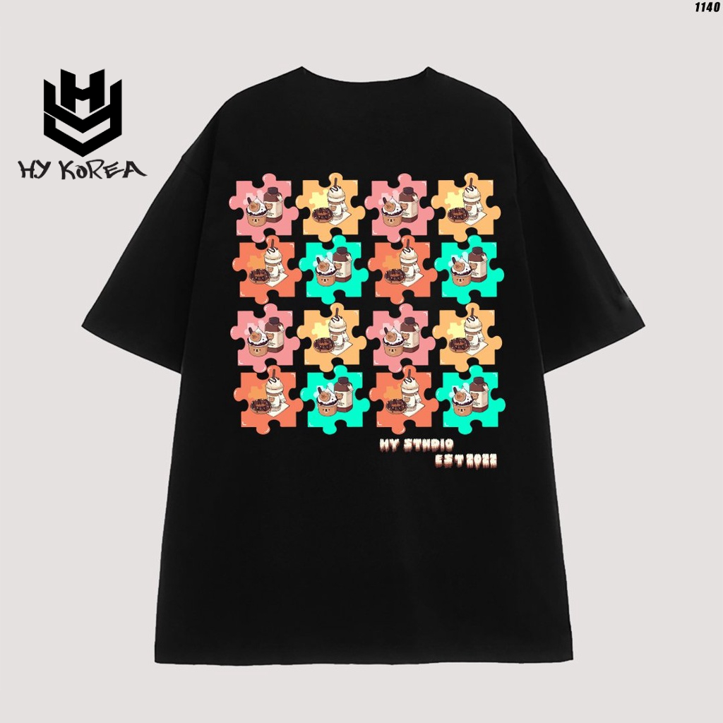 Áo Thun Tay Lỡ Form Rộng unisex Mảnh ghép 1140 Cotton 100 HY KOREA