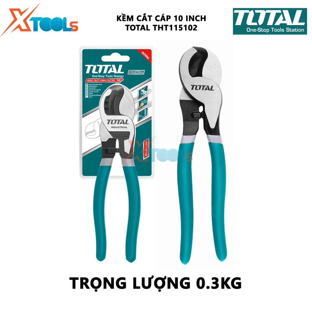 Kềm cắt cáp đầu lớn TOTAL THT115102 | Dụng cụ cắt cáp 10&quot; , thép không gỉ, có lớp cách điện [XSAFE][XTOOLS]