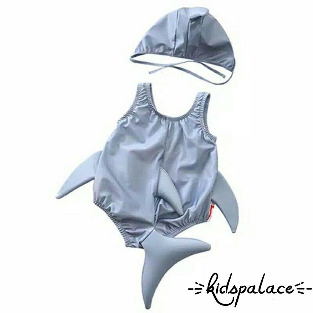 Kpa-2pcs Tập Đi Bé Gái Bé Trai Đồ Bơi Cá Mập Trang Phục Đồ Bơi Bikini Bộ Đi Biển