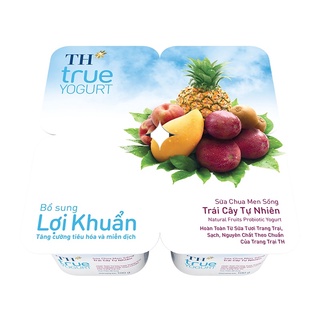 VỈ 4 HỘP SỮA CHUA TRÁI CÂY TH TRUE YOGURT 100G/ SỮA CHUA HOA QUẢ TH TRUE MILK