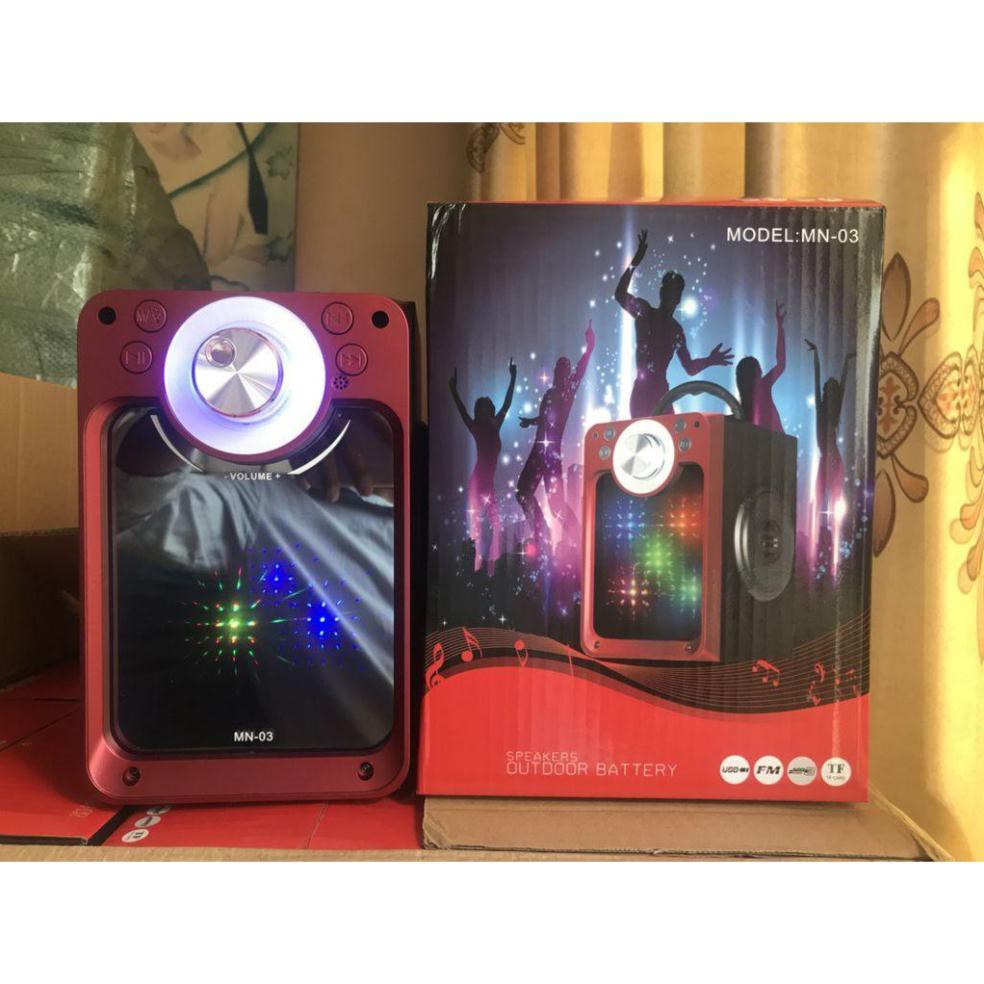 [Mã ELHACE giảm 4% đơn 300K] Loa hát karaoke bluetooth xách tay MN-03 + tặng kèm micro có dây