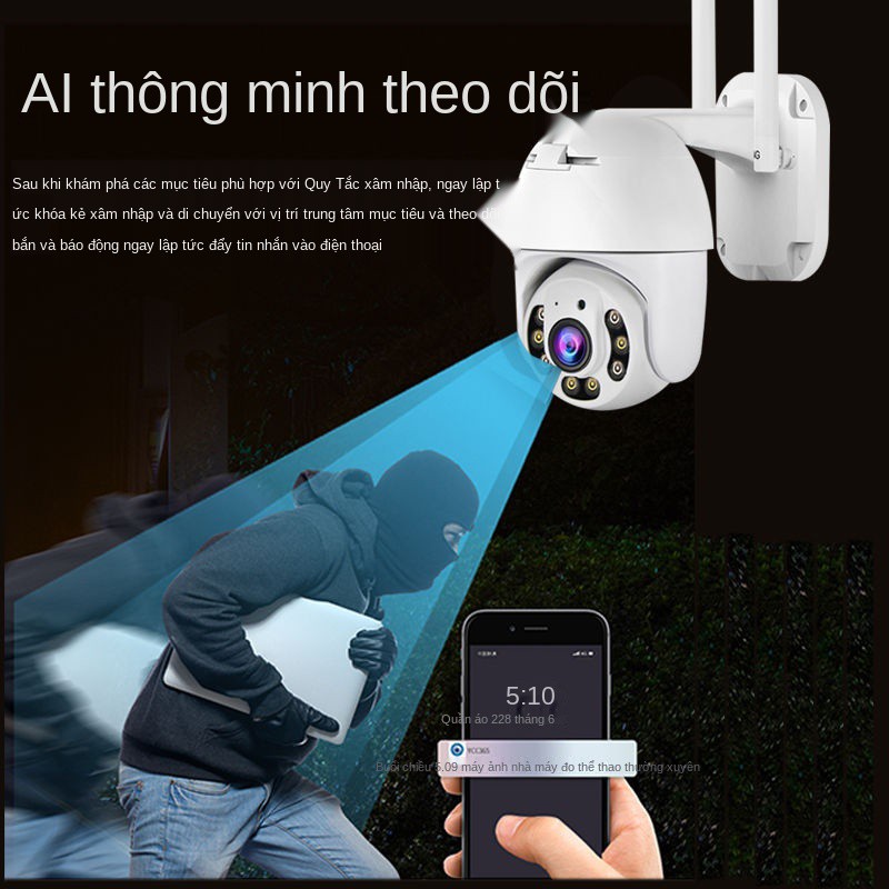 ▼₪✠4g năng lượng mặt trời không có điện mạng giám sát camera ngoài độ nét cao thoại di động từ xa xoay 360