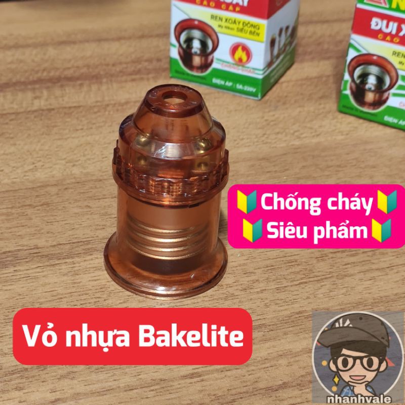 [DX202] Đuôi đèn treo Nival Loại cao cấp kích cỡ E27 ✓ Đồng mạ Niken ✓ Vỏ nhựa Bakelite