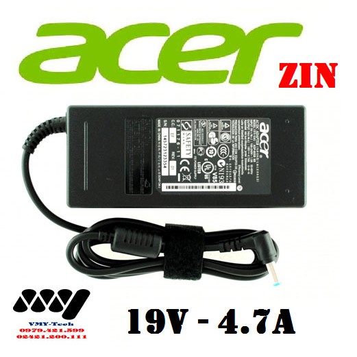 Sạc laptop Acer 19V 4.7A Loại Tốt - Zin Adapter Kèm dây nguồn - NEW