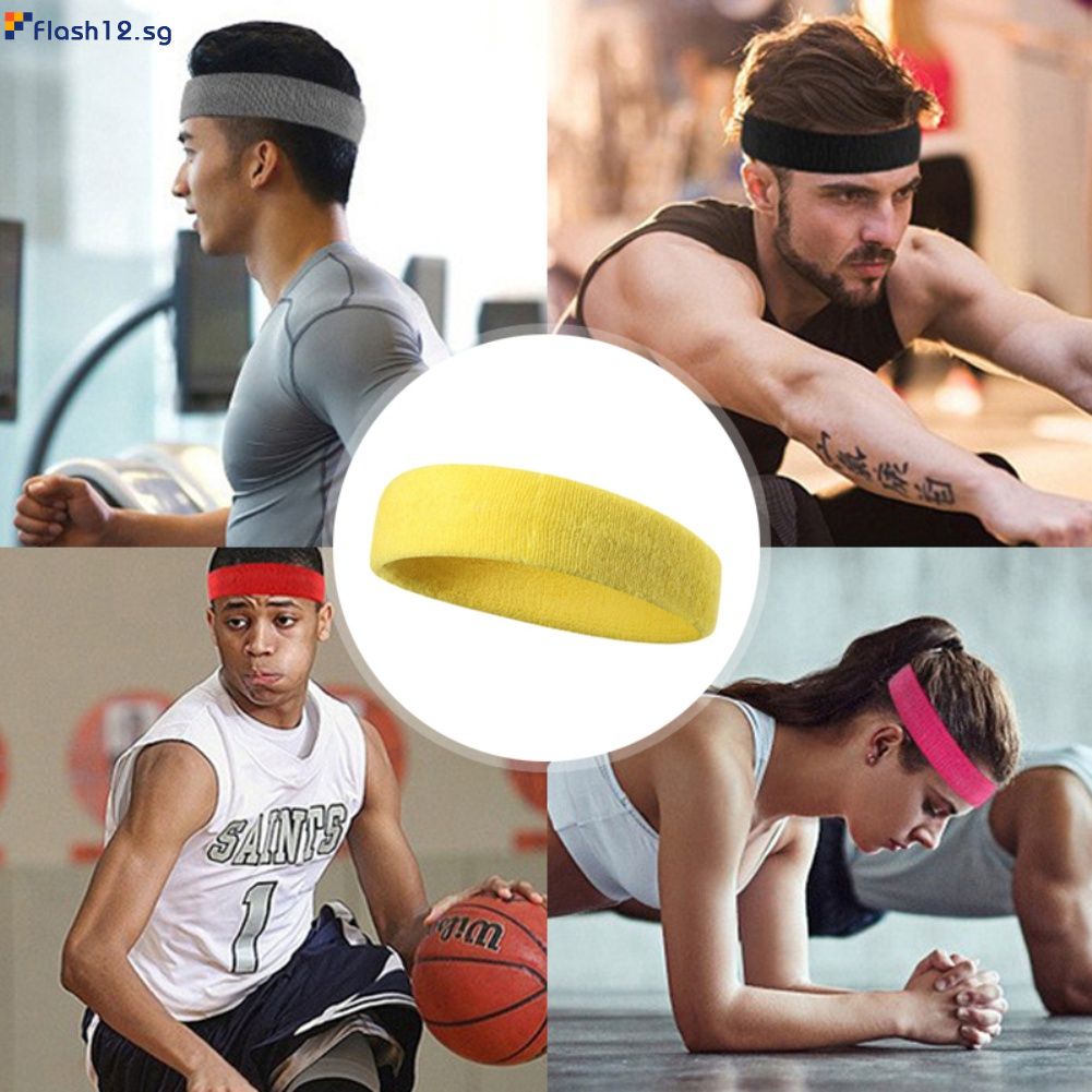 Sports Sweatband Headband for Men Women Elastic Cotton Hair Band Breathable Non-Slip Moisture-Wicking Yoga Hair Band