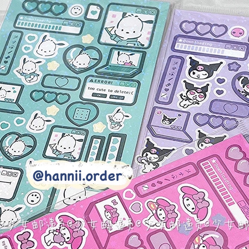 Sticker SANRIO Lấp Lánh Trang Trí Sổ Tay