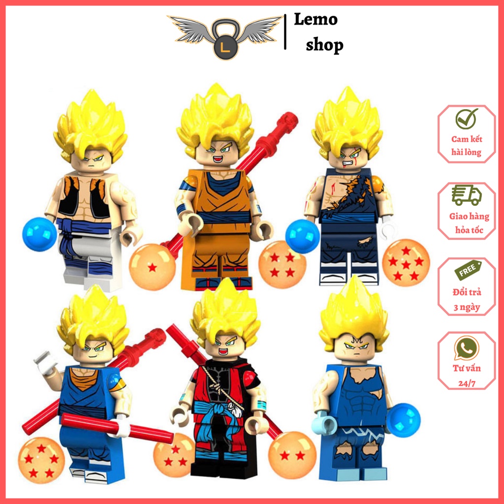 Đồ chơi trẻ em Minifigures Nhân Vật Dragon Ball Son Goku Lemoshop, đồ chơi cho bé thông minh bằng nhựa ABS XP021-026