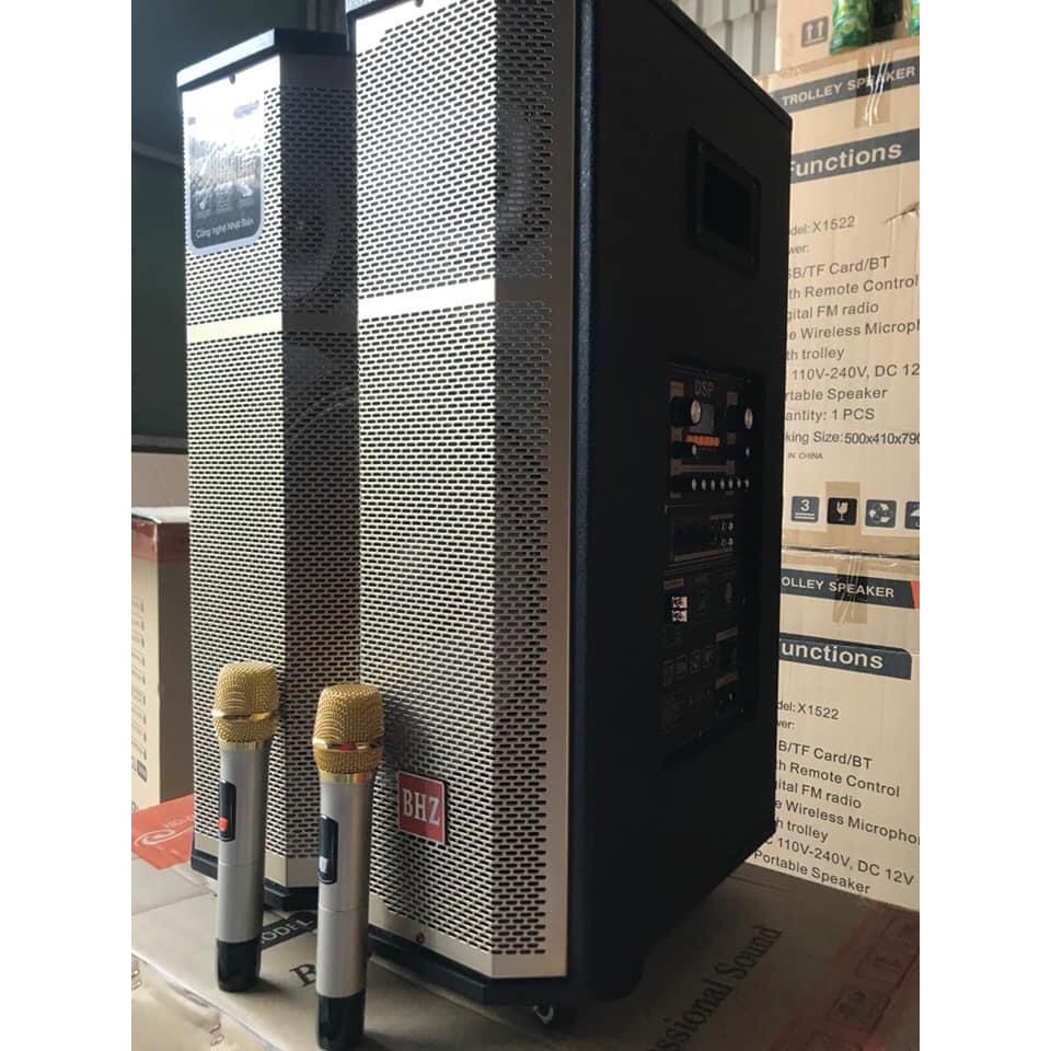 Loa di động karaoke công suất lớn, loa kẹo kéo karaoke hát hay, micro kim loại set tần số. Khuyến mại bộ pin sạc cho mic