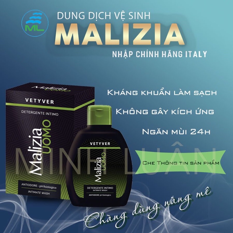 Dung dịch vệ sinh nam Malizia Vetyver Uomo