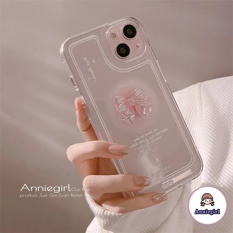 Ốp Điện Thoại TPU Mềm Siêu Mỏng Chống Sốc Đính Nơ 3D Cho IPhone 14 13 12 11 Pro Max X XR