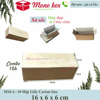 Bộ 10 thùng hộp giấy carton 16x6x6