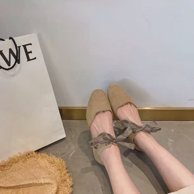 Giày Búp Bê Thắt Nơ Cổ Chân, Giày Búp Bê Da lộn, Bánh Bèo Xinh Xắn ( Ảnh Thật) | BigBuy360 - bigbuy360.vn