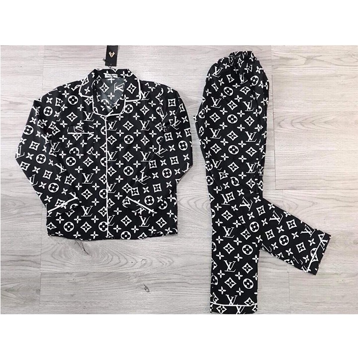 Bộ Đồ Ngủ Pijama Dài Tay Chất Lụa Họa Tiết Cực Đẹp