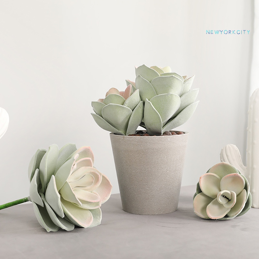 Chậu Cây Sen Đá Mini Nhân Tạo Để Bàn Trang Trí Nhà Cửa/Ban Công