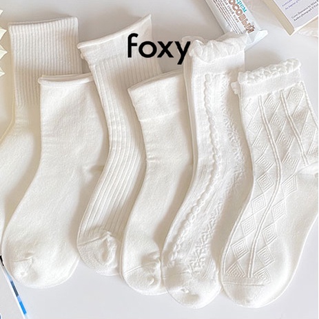 Tất Nữ Ống Trắng Phong Cách Lolita Nhật Bản Foxy - FOS017