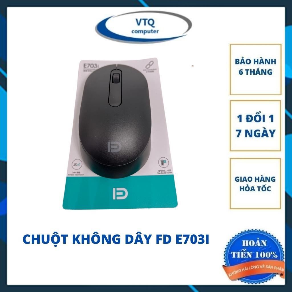 Chuột không dây giá rẻ FD E703i Sử dụng bộ thu USB 2.4G, 1600DPI Dành cho máy tính.vtq.computer