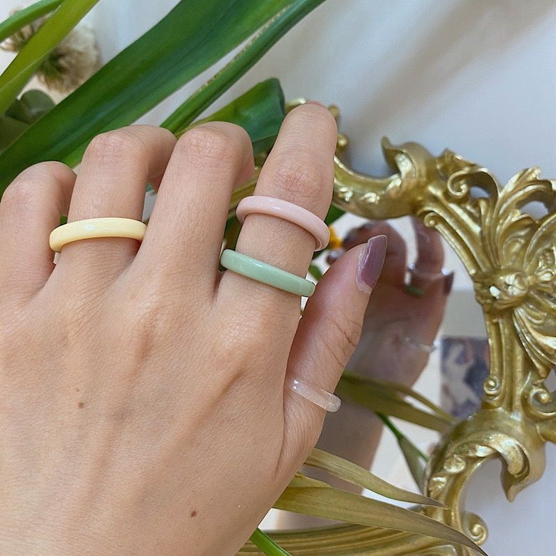 Nhẫn Acrylic Thiết Kế Đơn Giản Cá Tính Phong Cách Hàn Quốc